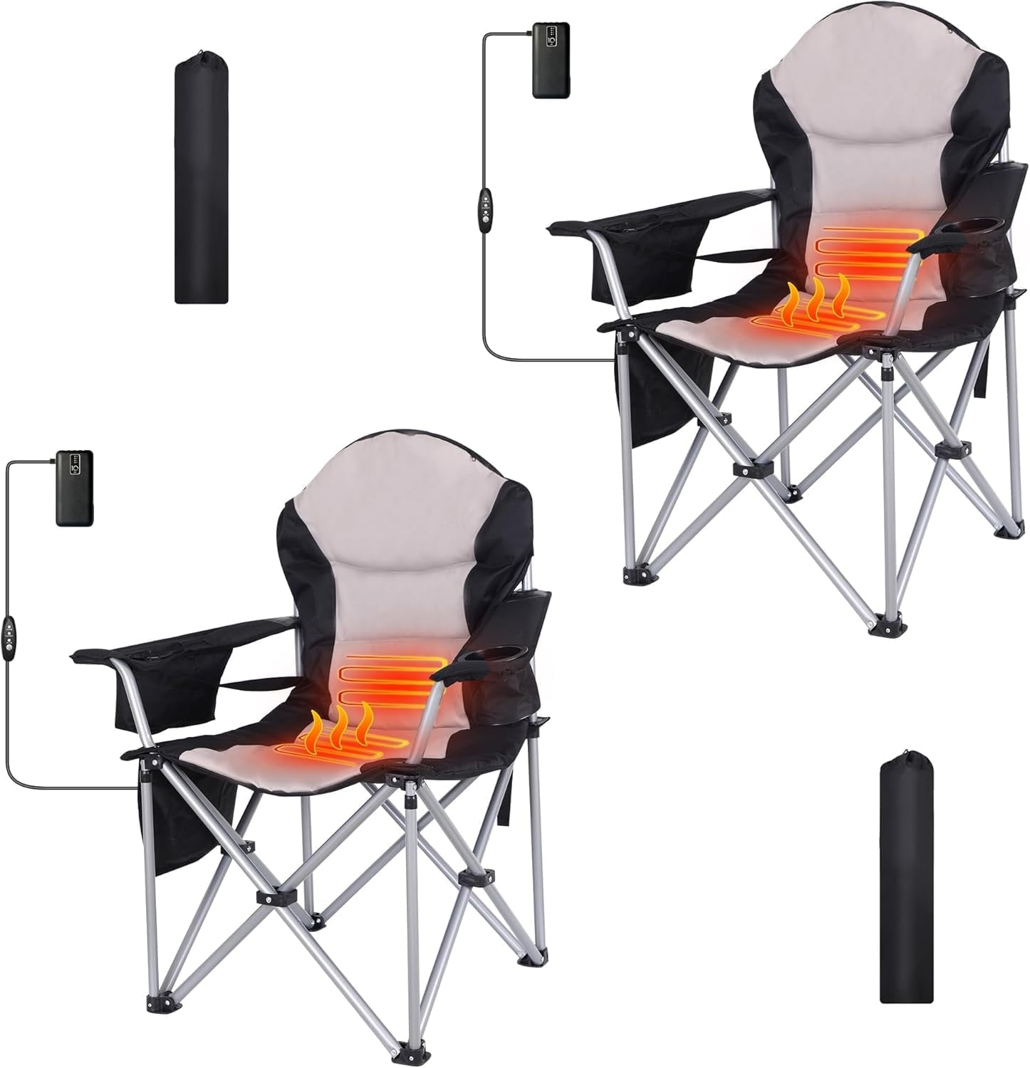 Heated Camping Chair, Heated Chair, Beach Chair, Folding Chair, Ski Chair 1-Pack