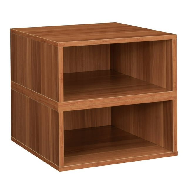 Niche Cubo Storage Organizer Open Bookshelf Set- 2 Half Size Cubes- Warm Cherry