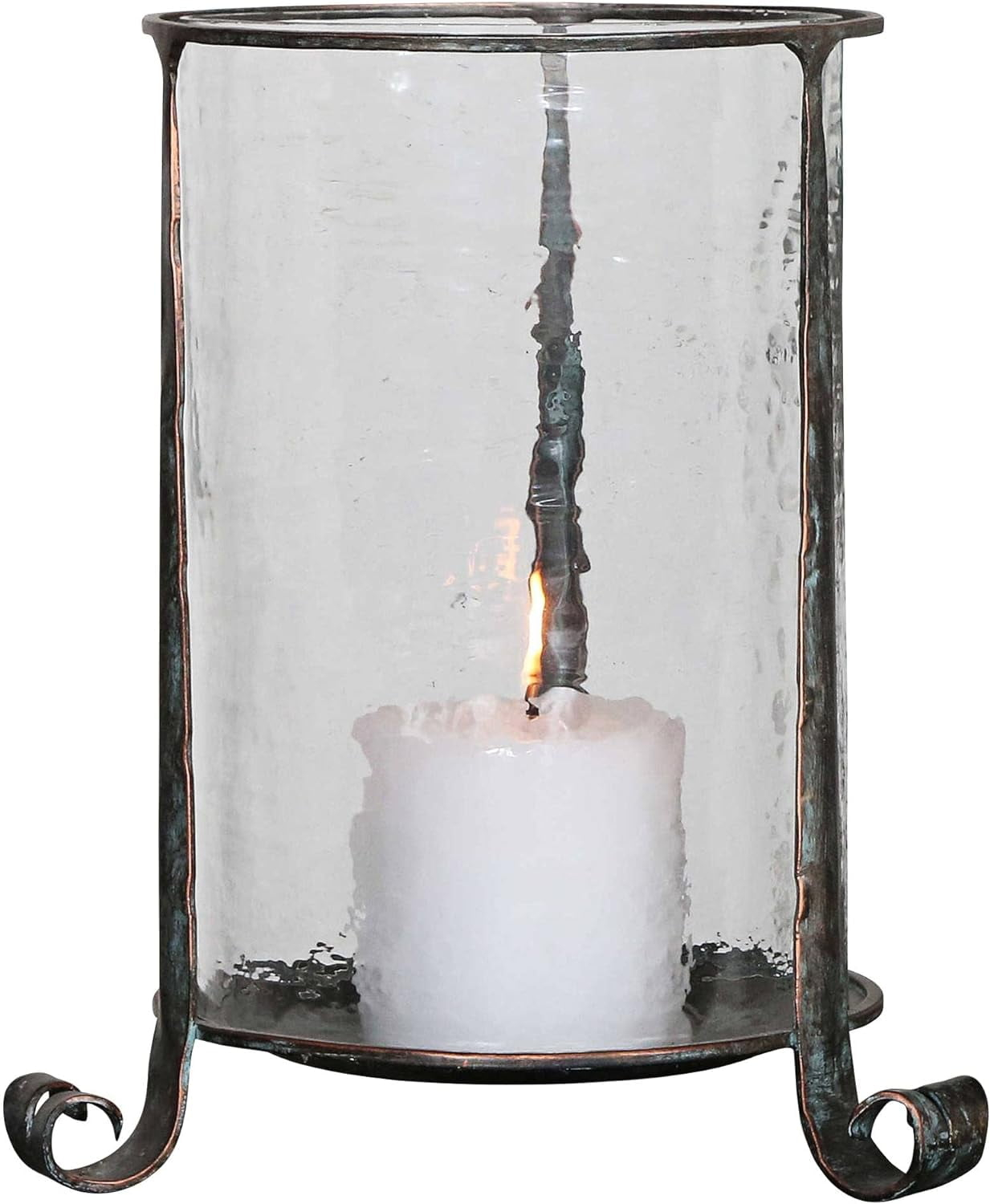 Uttermost Nicia Traditional Iron and Glass Candle Holder in Bronze