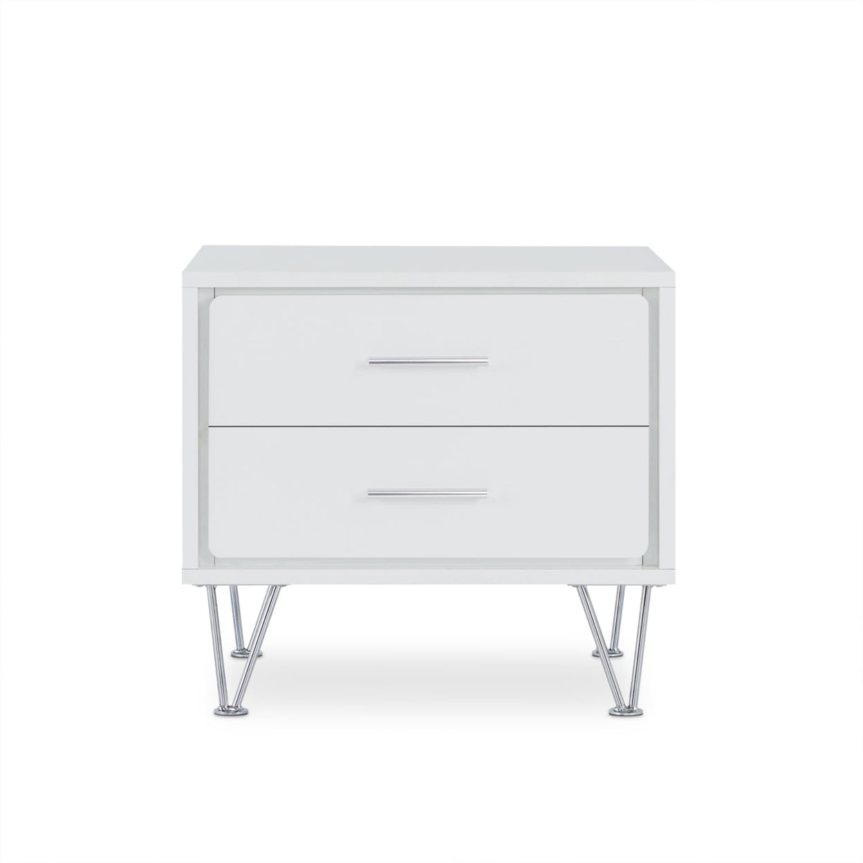 HomeRoots 286439 20 in. White Nightstand with Manufactured Wood Top