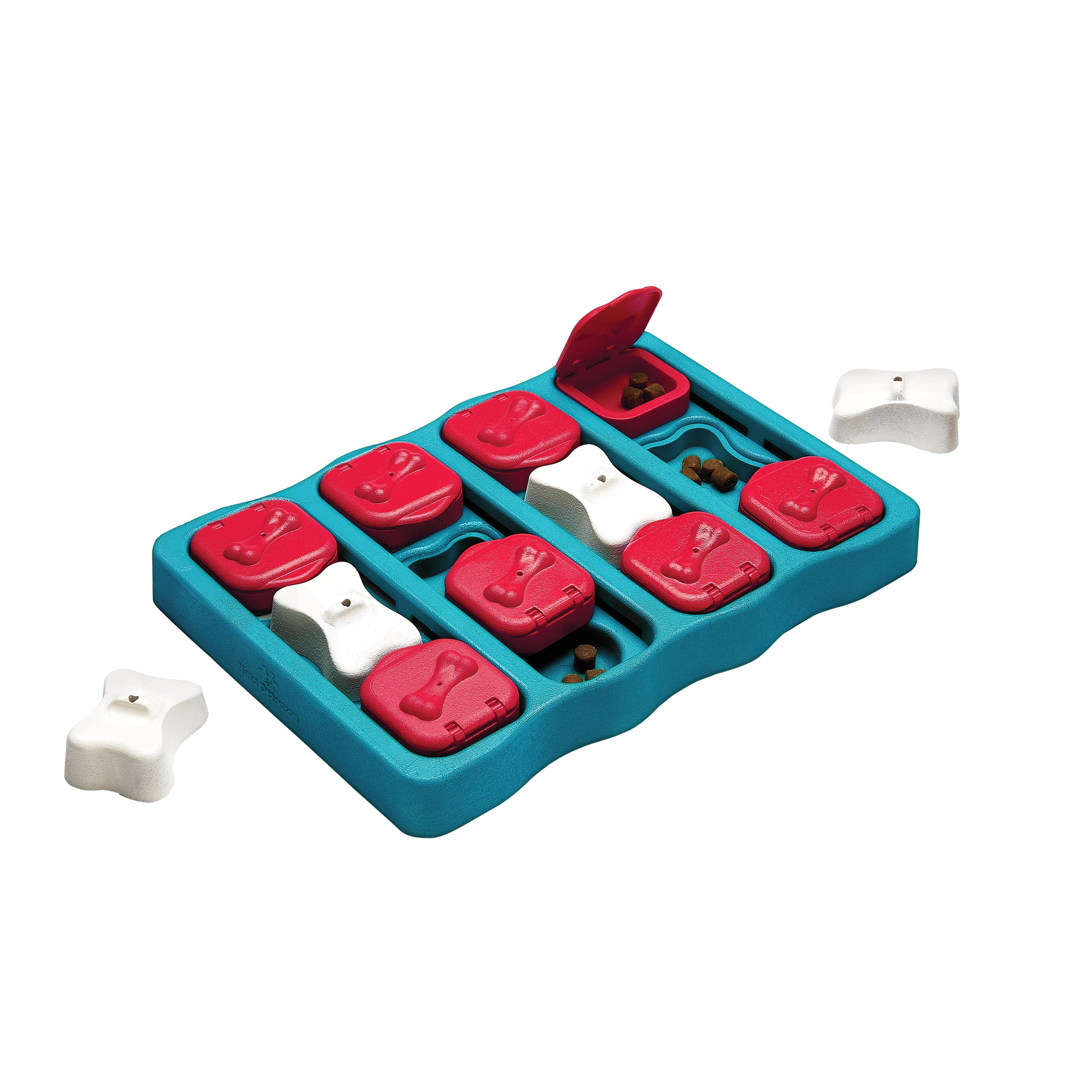 Nina Ottosson by Outward Hound Dog Brick Interactive Treat Puzzle Dog Toy, Blue, One-Size