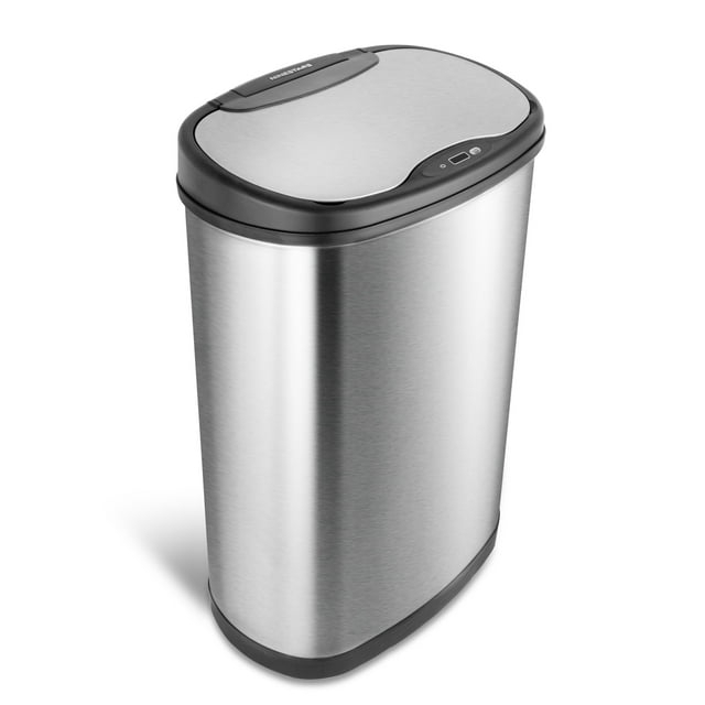 Nine Stars Touchless Automatic Kitchen Trash Can, 13 Gallon, Motion Sensor, Stainless Steel Garbage Bin with Soft-Close Lid