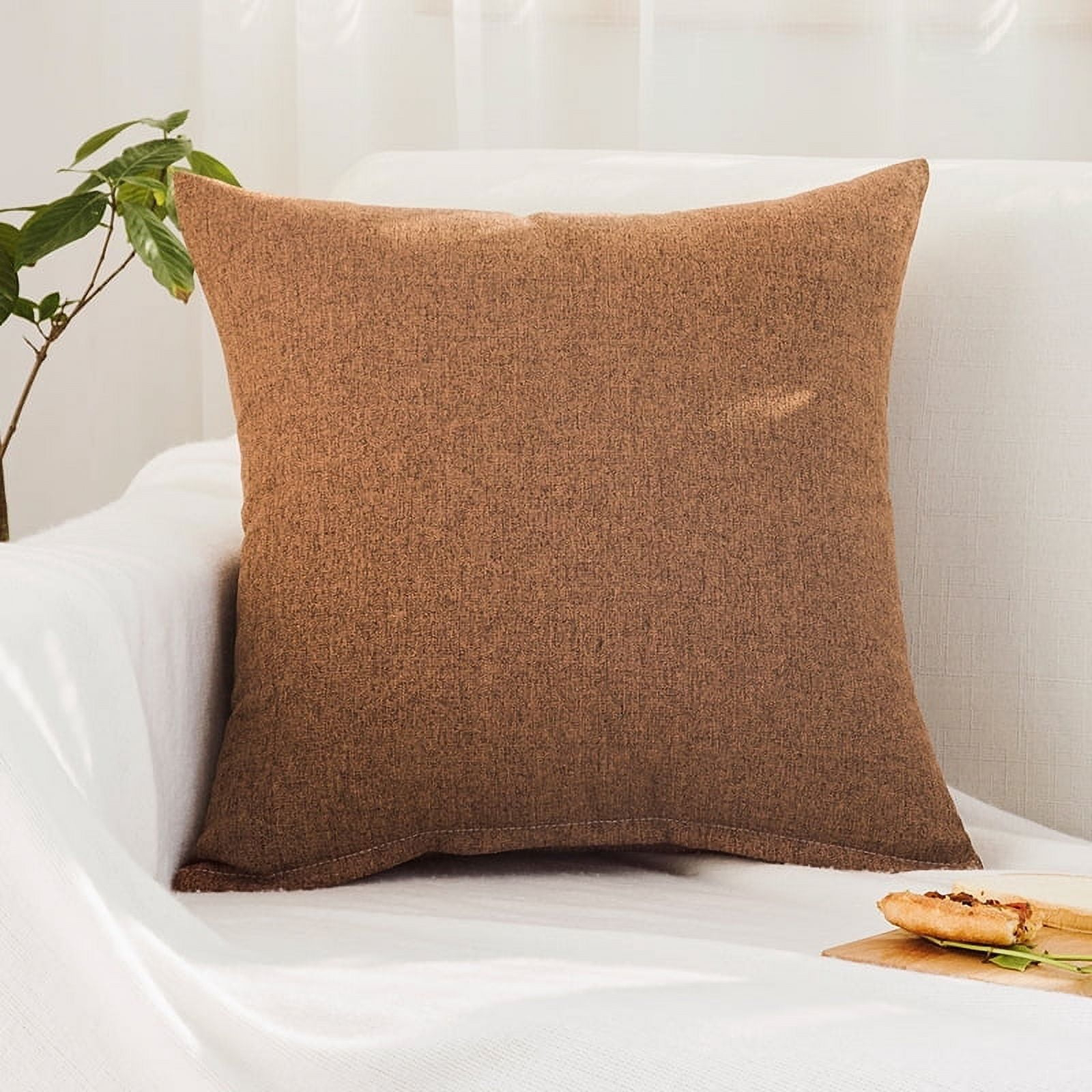 Nmkwnr Linen Square Cushion Covers Pillowcases Decorative Throw Pillow Covers for Sofa Living Room Bed, 18 x 18 inch