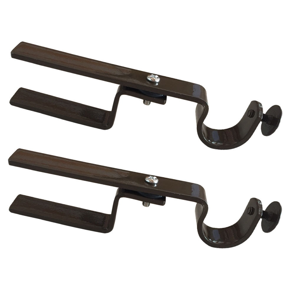 NoNo Bracket Mini - No Drill Curtain Rod Bracket Attachment for Mini Blinds (Brown)