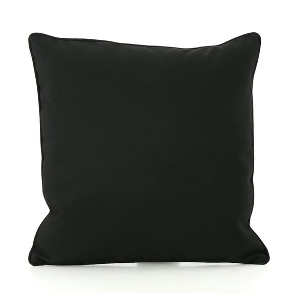 Noble House Coronado 18x18" Square Fabric Throw Pillow in Black