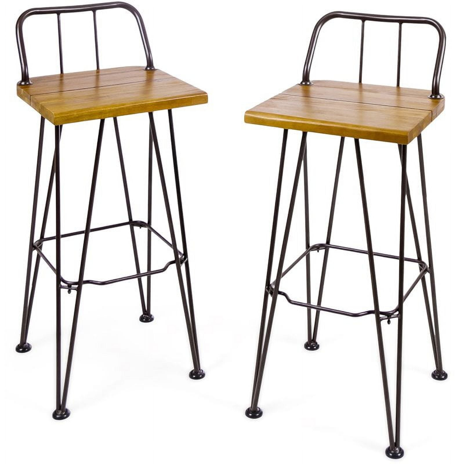 Noble House Denali Outdoor Teaked Acacia Wood Barstools (Set of 2)