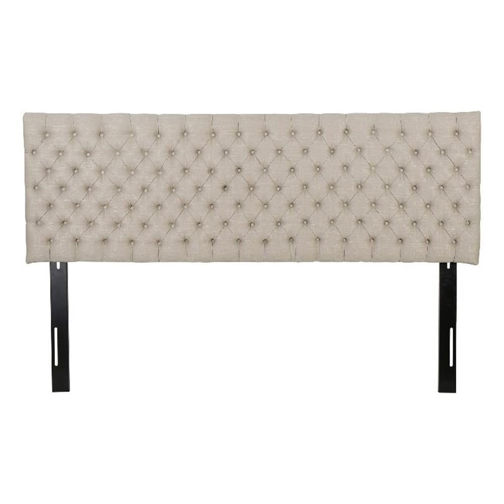 Noble House Jezebel Glam Fabric King/Cal King Headboard in Sand