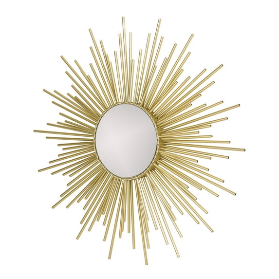Noble House Jill Metal Sunburst Wall Mirror, Gold