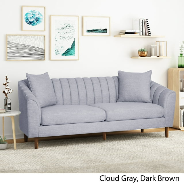 Noble House Orly Fabric 3 Seater Sofa, Cloud Gray