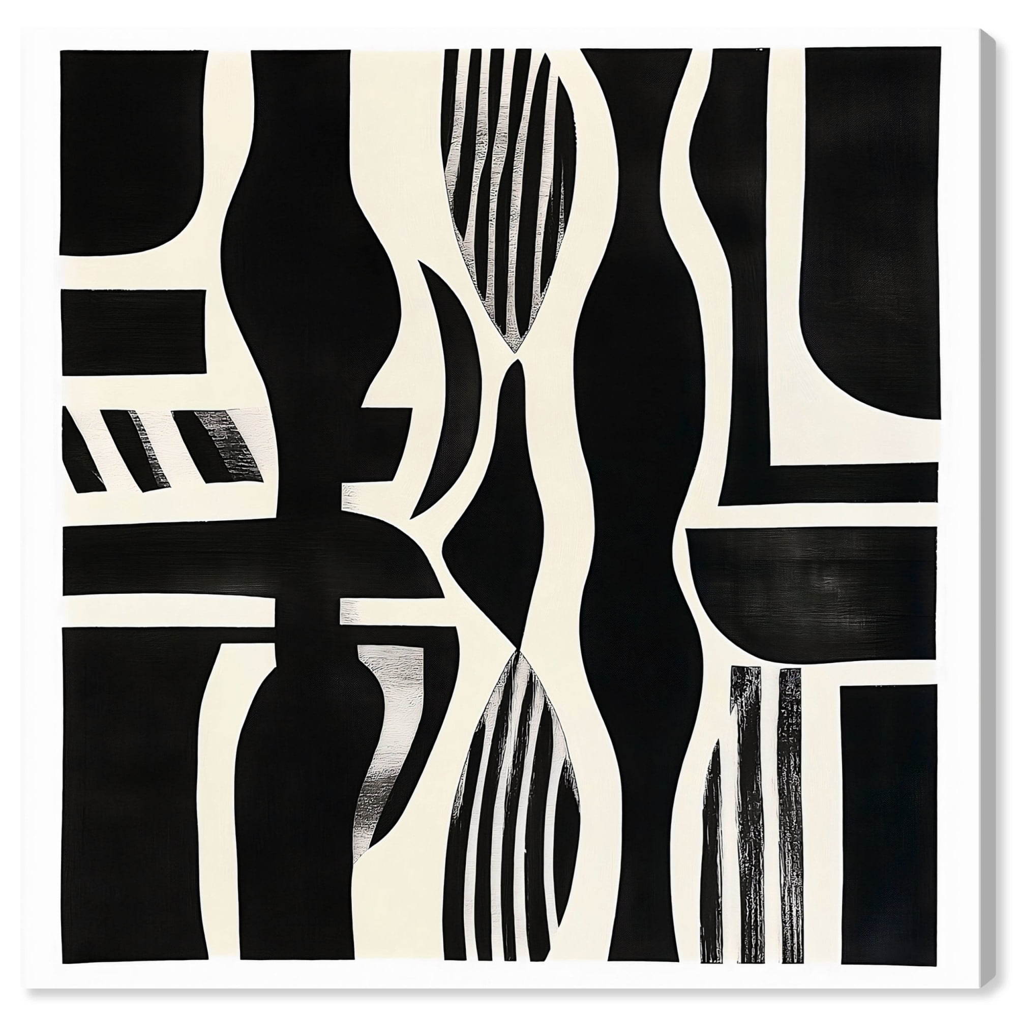 Noir Patterns Canvas Modern Abstract Art by Art Remedy, Gallery Wrapped, 24" x 24"