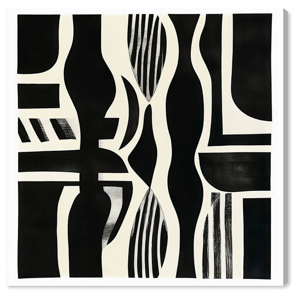 Noir Patterns Canvas Modern Abstract Art by Art Remedy, Gallery Wrapped, 24" x 24"
