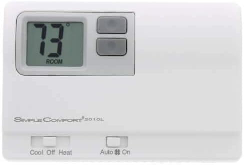 SC2010L Thermostat, 1-Stage Heat/Cool or Heat Pump, Backlit, Dual Power,Multicolor