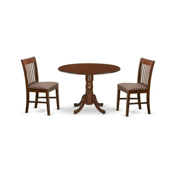 East West Furniture, Norfolk Dining room chair Fabric Seat -Mahogany Finish.