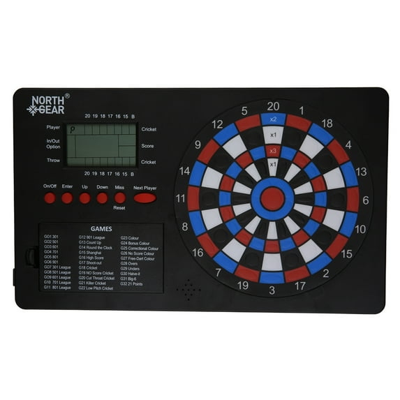 North Gear Electronic Dart Scorer with Voice Prompts 500 plus Games LCD Display