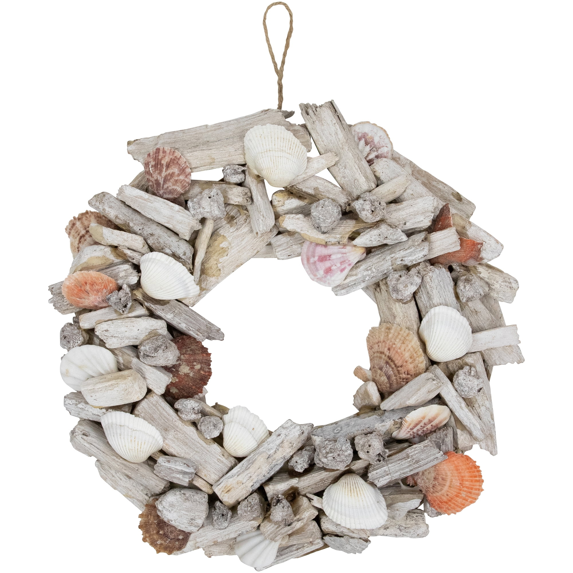 Northlight 12.5" Nautical Driftwood and Seashell Artificial Summer Wreath