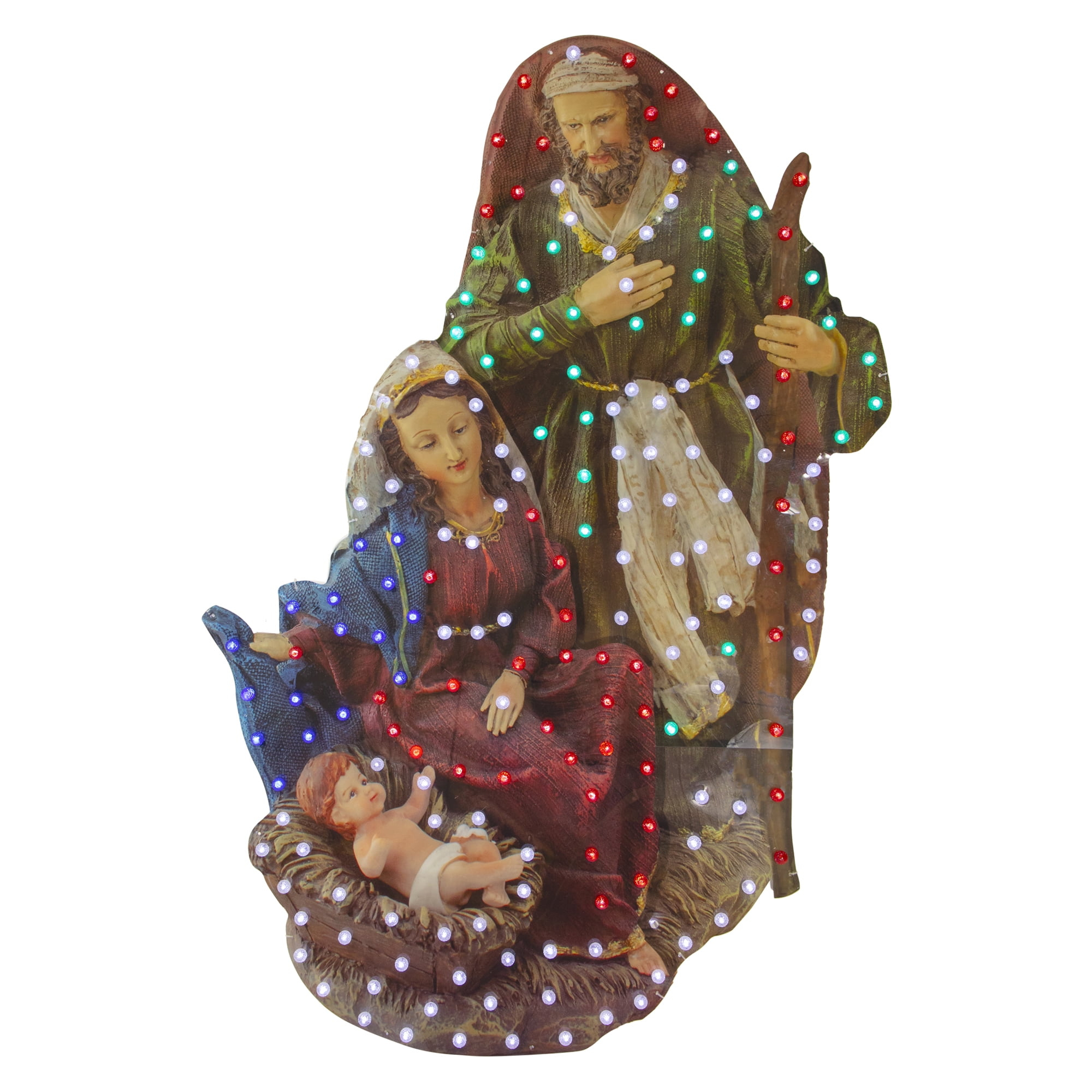 Northlight Seasonal 48" LED Lighted Holy Family Christmas Nativity Scene Outdoor Decoration