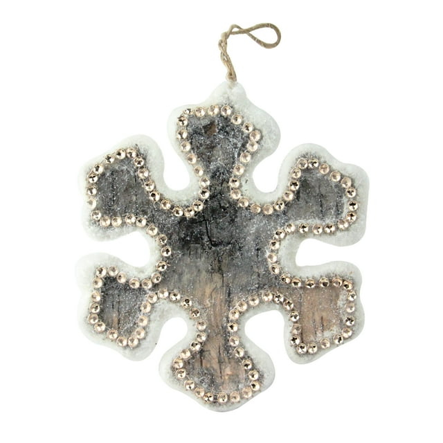 Northlight Seasonal 6.25" Brown and White Glittered Shatterproof Christmas Snowflake Ornament
