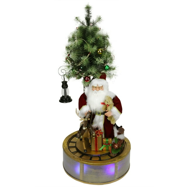 Northlight Seasonal 48" Musical LED Lighted Santa Claus with Rotating Train Christmas Decor
