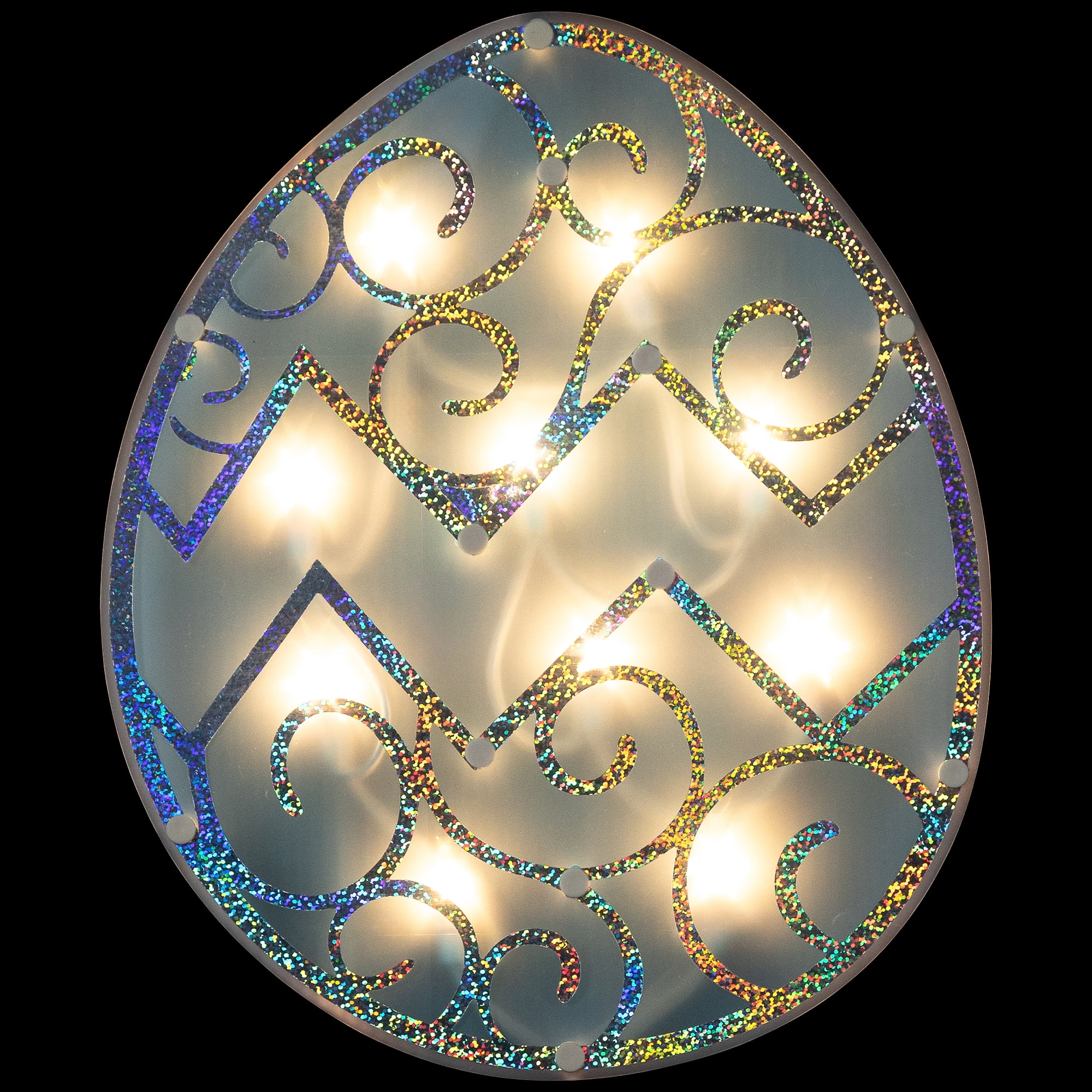 Northlight Lighted Easter Egg Window Decoration - 12" - Blue