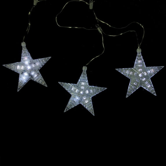 Northlight Cascading Star Christmas Lights - White - 3.5' Clear Wire - 3ct
