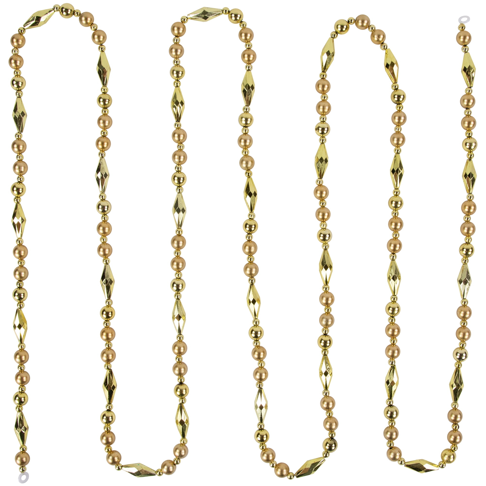Northlight Seasonal 9' Shiny and Matte Gold Beaded Christmas Garland