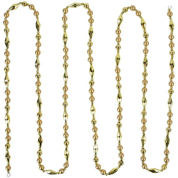 Northlight Seasonal 9' Shiny and Matte Gold Beaded Christmas Garland