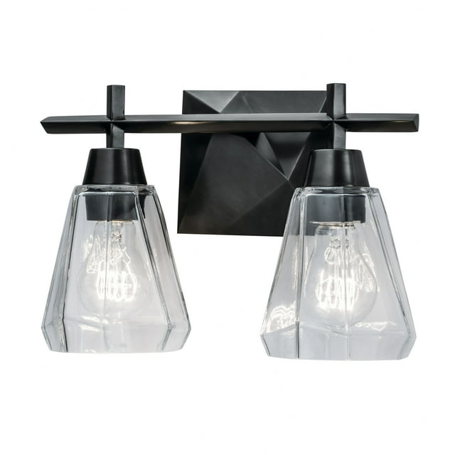 8282-ADB-CL-Norwell Lighting-Arctic - 2 Light Bath Vanity In Contemporary Style-8.5 Inches Tall and 12.5 Inches Wide-Acid Dipped Black Finish
