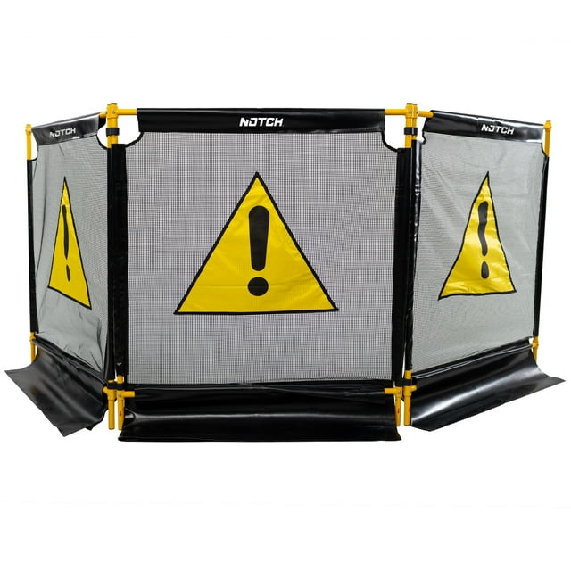 Notch Tri Guard II Heavy-Duty Nylon Coated Durable 3-Section Debris Containment Mesh Barrier for Controlling Chips when Grinding Stumps and Chipping Brush (Total Dimensions: 121” wide x 45.5” high)