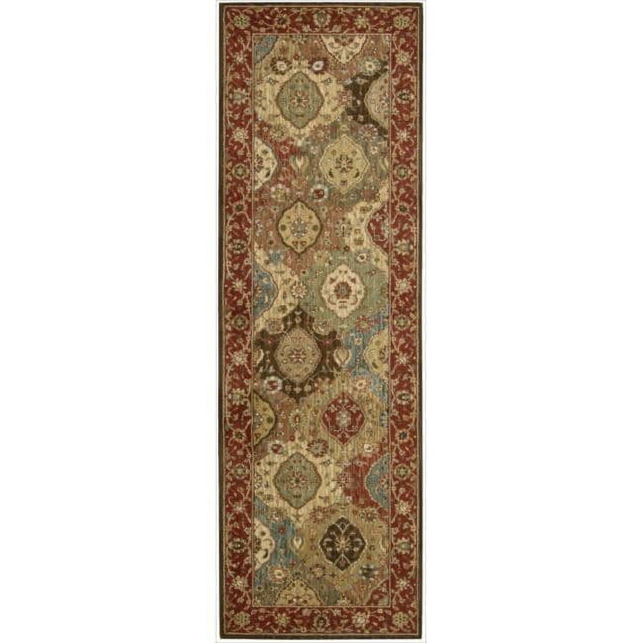 Nourison  Accent Decor 124JT Accent Rug Multi 2'6" x 8' Runner Latex Free Synthetic, Wool Oriental 8' Runner Runner, Indoor Entryway, Kitchen, Living