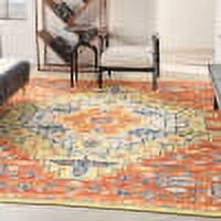 Nourison Allur Persian Red Multicolor 9' x 12' Area Rug, (9x12)