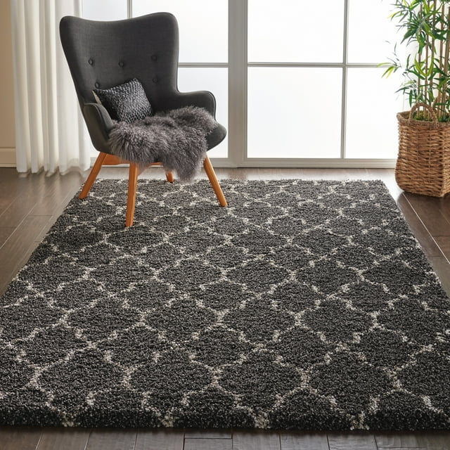 Nourison Amore Trellis Charcoal 5'3" x 7'5" Area Rug, (5x7)