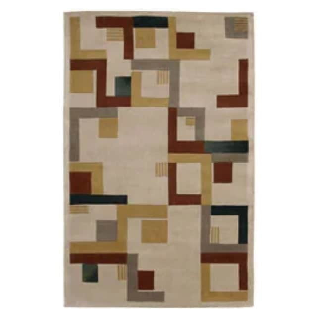 Nourison  Dimensions ND17 Hand-tufted Area Rug 3'6" x 5'6" Contains Latex Abstract, Geometric 0.51 - 0.75 inch 3' x 5' Beige
