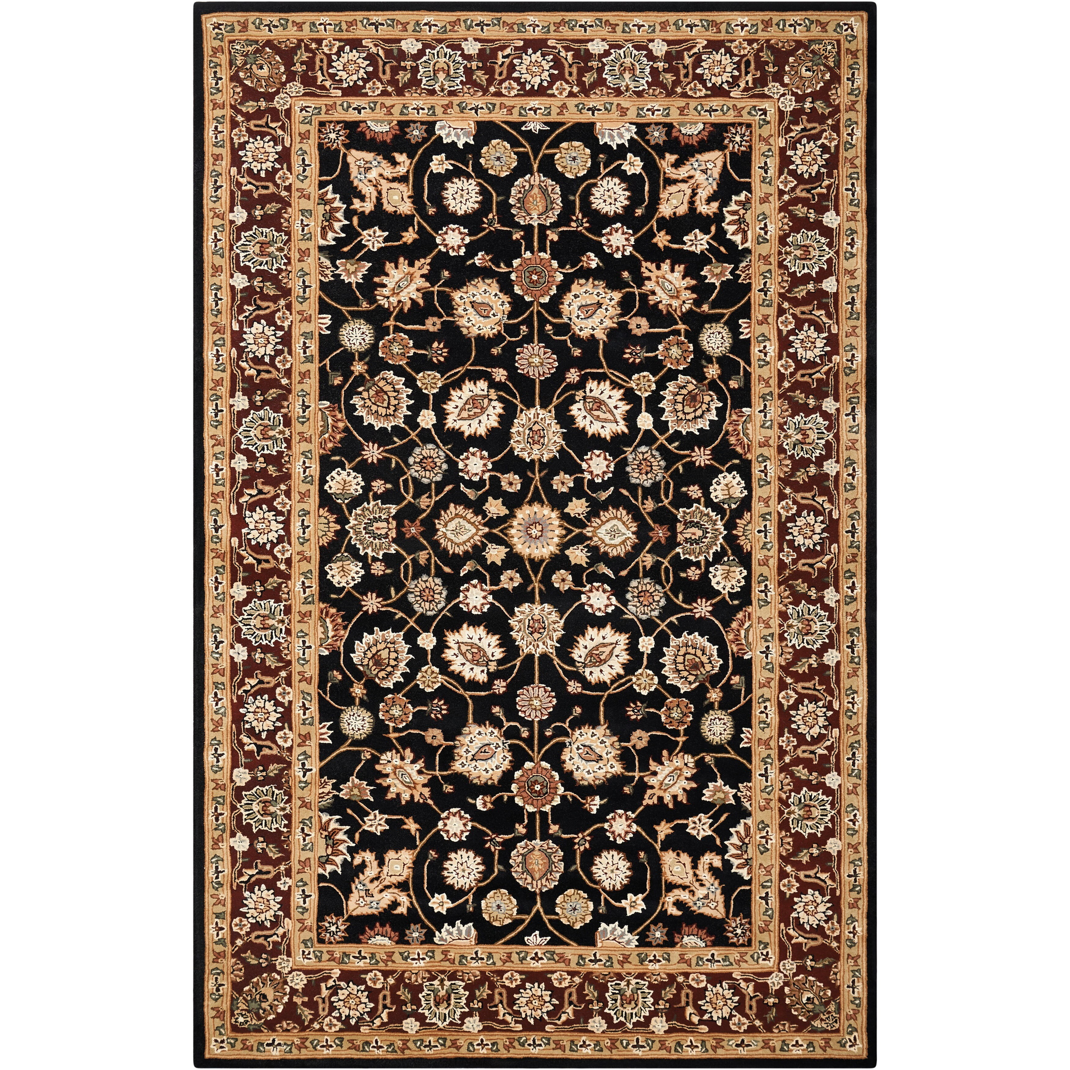 Nourison  Hand-tufted Area Rug 3'9" x 5'9" Contains Latex Nature 0.51 - 0.75 inch 3' x 5' Indoor,Handmade Burgundy Rectangle