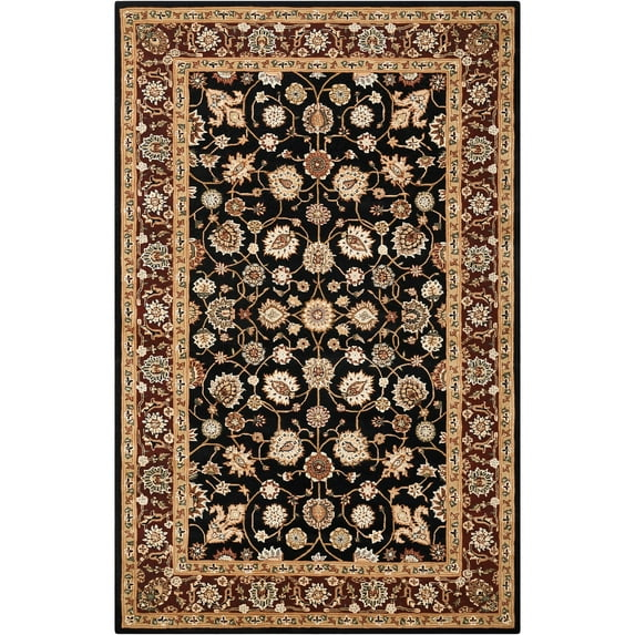 Nourison  Hand-tufted Area Rug 5'6" x 8'6" Contains Latex Border 0.51 - 0.75 inch 5' x 8' Indoor Burgundy Rectangle