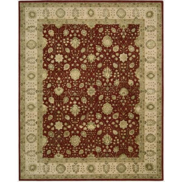 Nourison  Hand-tufted Area Rug Red/Multi 7'9" x 9'9" Contains Latex Wool Nature 8' x 10' Indoor,Handmade Green
