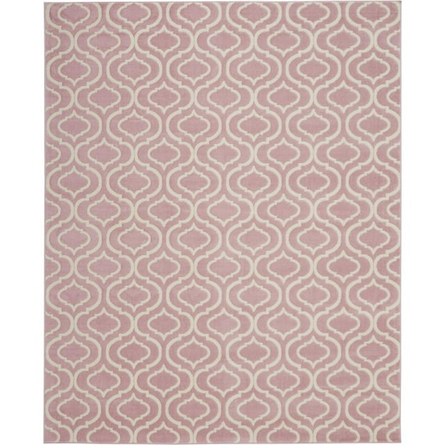 Nourison Jubilant Modern Moroccan Pink 7' x 10' Area Rug, (7' x 10')