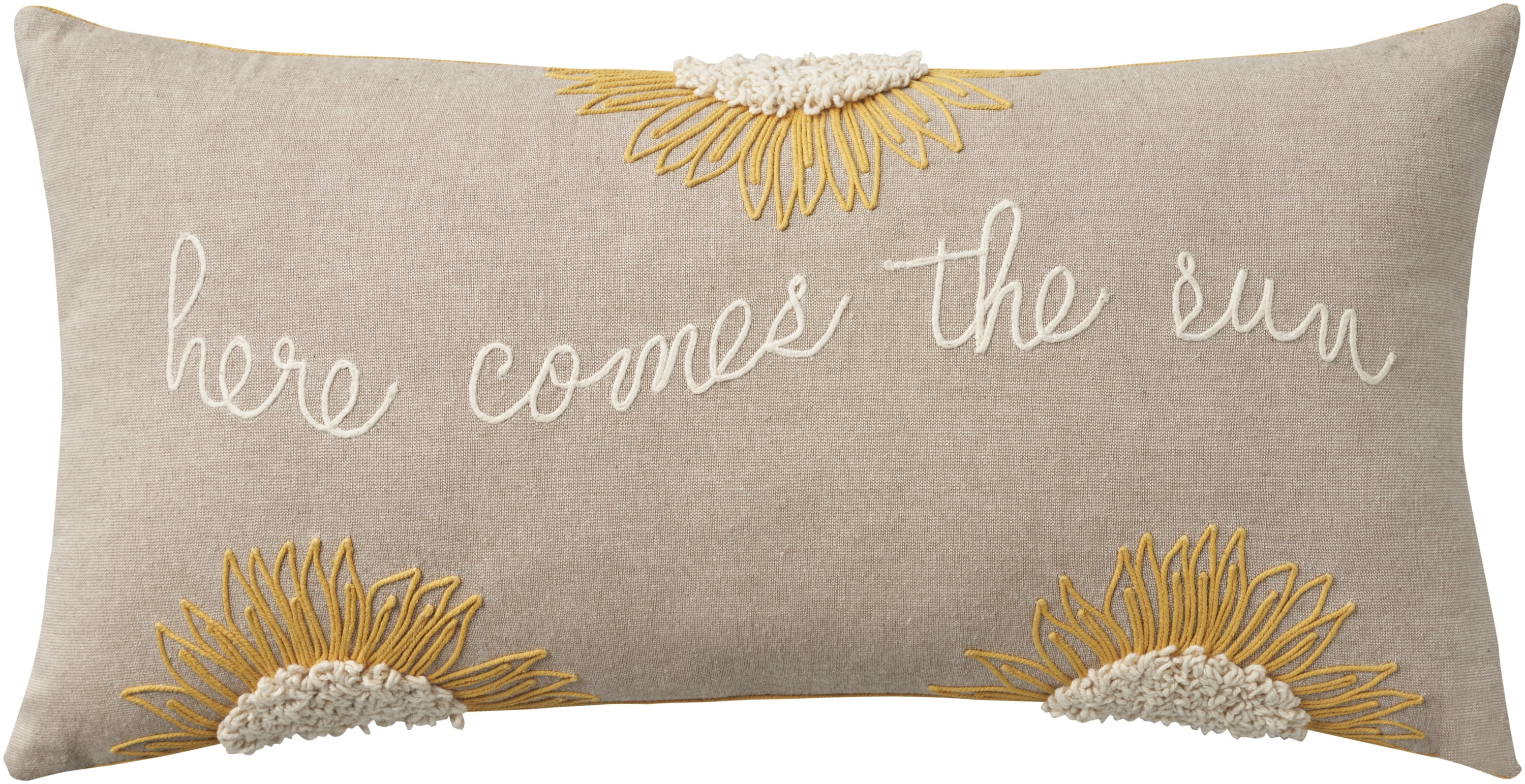 Nourison Life Styles Here Comes The Sun Natural 12" x 24" Throw Pillow