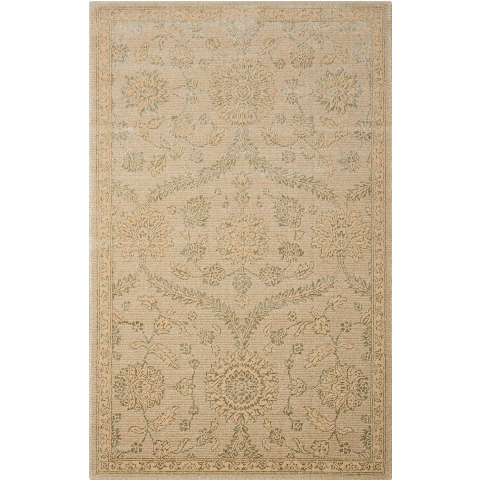 Nourison  Luminance LUM04 Area Rug Beige/Green 3'5" x 5'5" 4' x 6' Indoor Living Room White Rectangle
