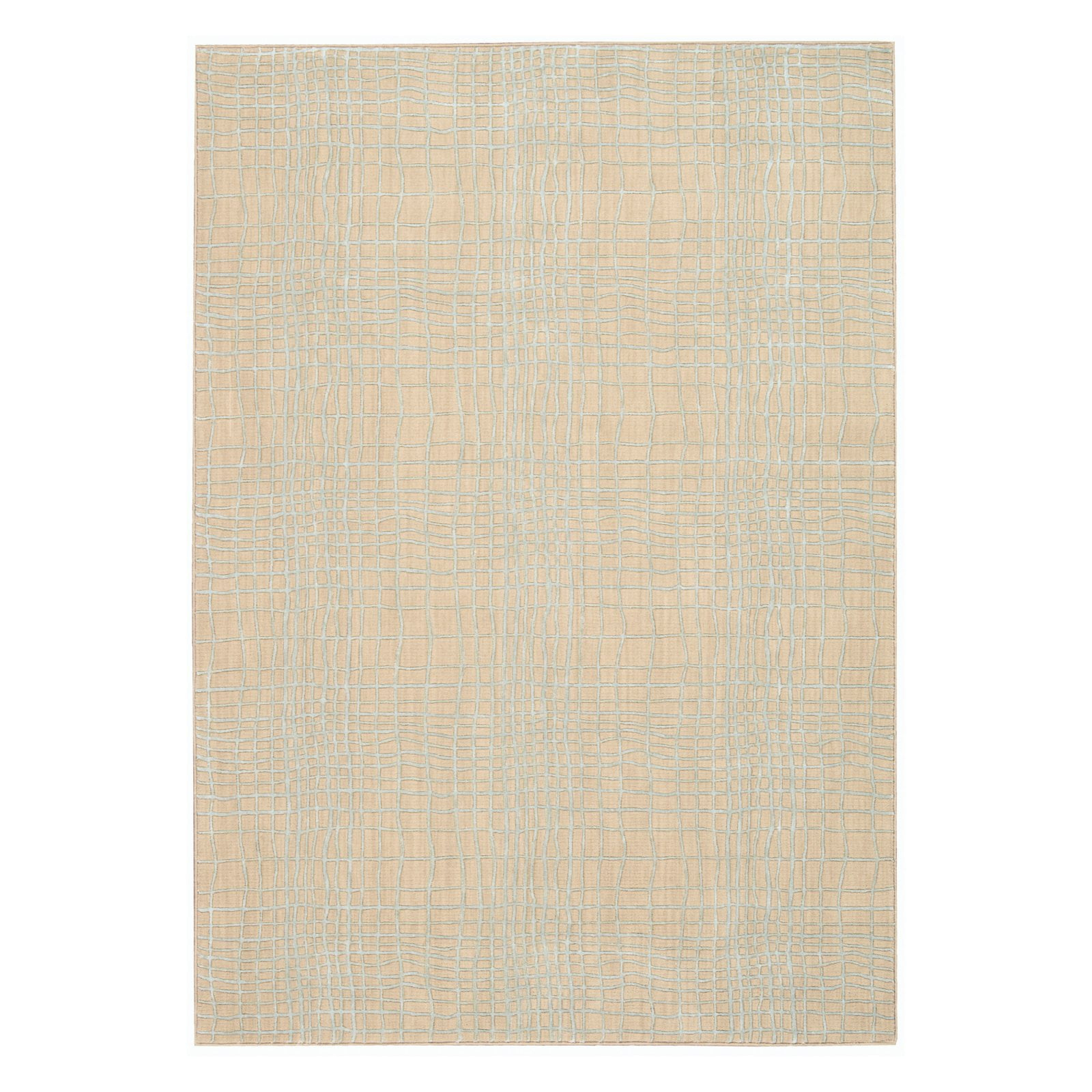 Nourison  Nepal Area Rug Beige 3' 6" x 5' 6" Latex Free Viscose,Wool,Synthetic 3' x 5' Indoor Beige Rectangle