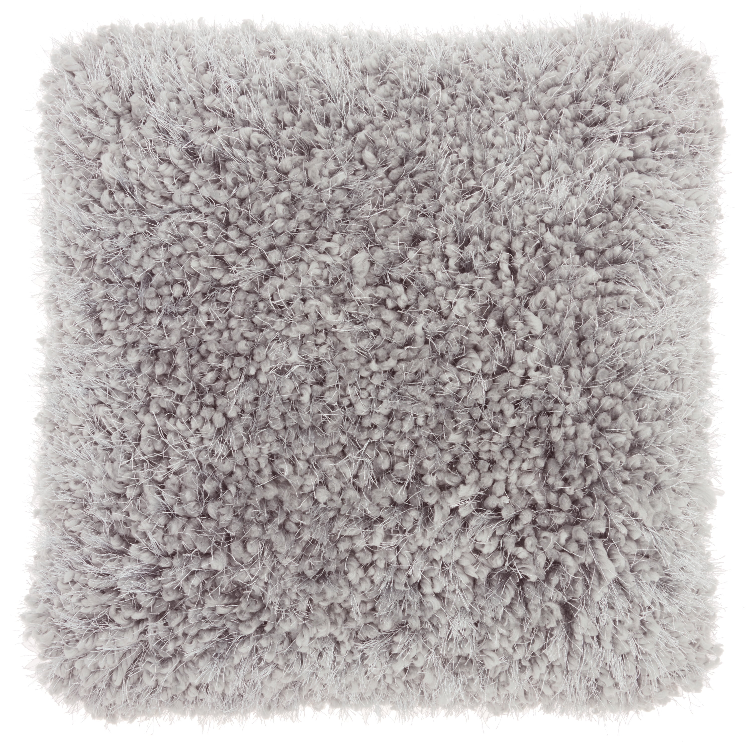 Nourison Shag Light Grey Decorative Throw Pillow , 18" x 18"