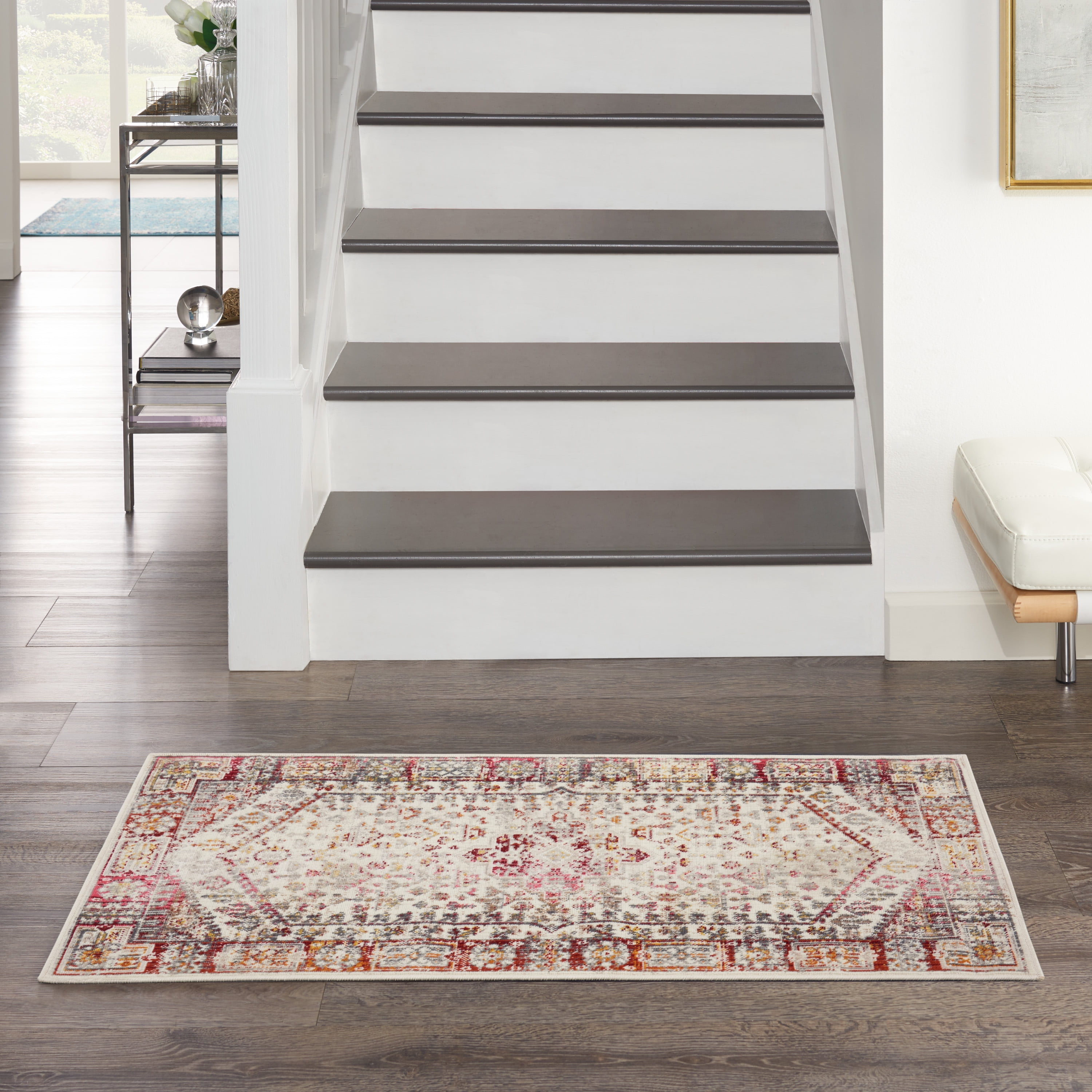 Nourison Vintage Kashan VKA08 Indoor only Area Rug - Ivory Red 2' x 4'