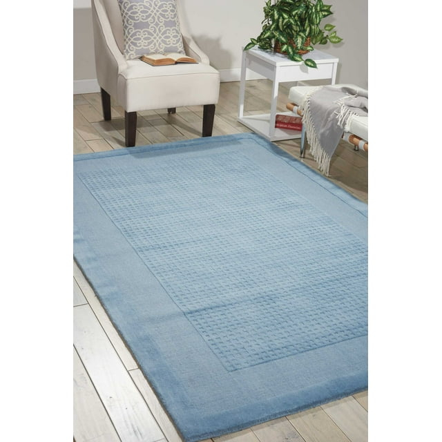 Nourison Westport Solid Blue 3'6" x 5'6" Area Rug, (4x6)