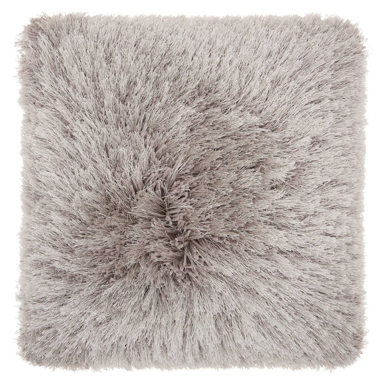 Nourison Yarn Shimmer Shag Decorative Throw Pillow, 20" x 20", Light Grey