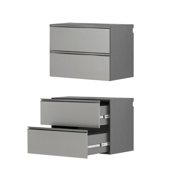 Nova Series Wood Base Drawer Wall Mounted Garage Cabinet in Metallic Gray