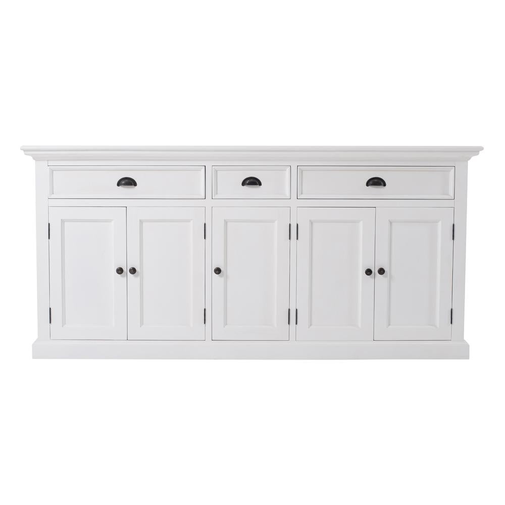 NovaSolo Buffet Especial de Madera de Caoba Halifax en Blanco Clásico