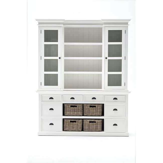 NovaSolo Provence Storage Cabinet with Hutch in Pure White