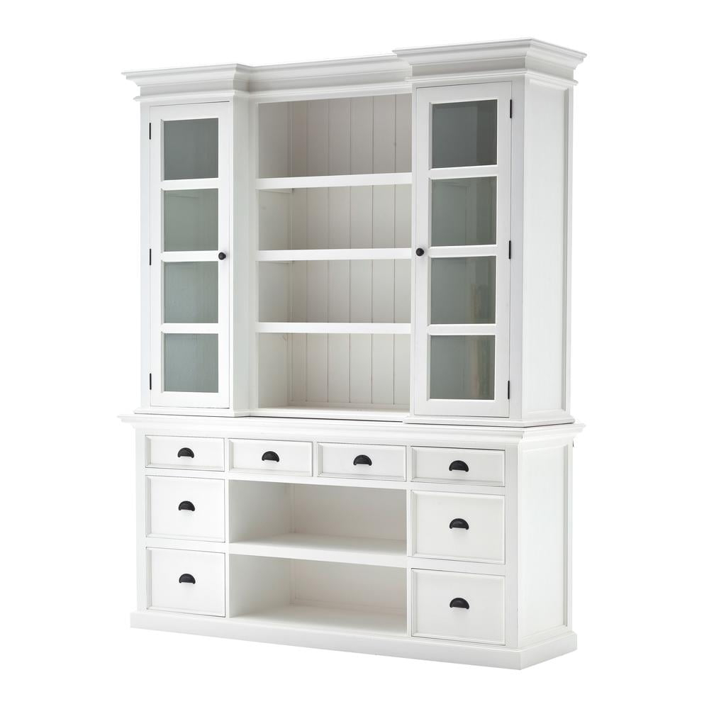 NovaSolo Provence Storage Cabinet with Hutch in Pure White