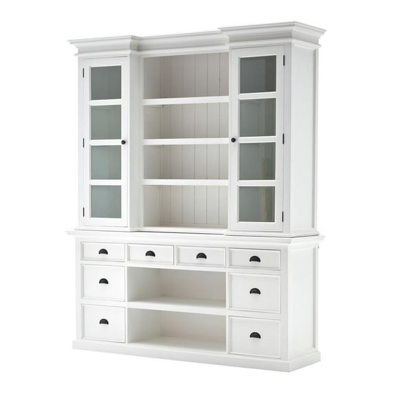NovaSolo Provence Storage Cabinet with Hutch in Pure White