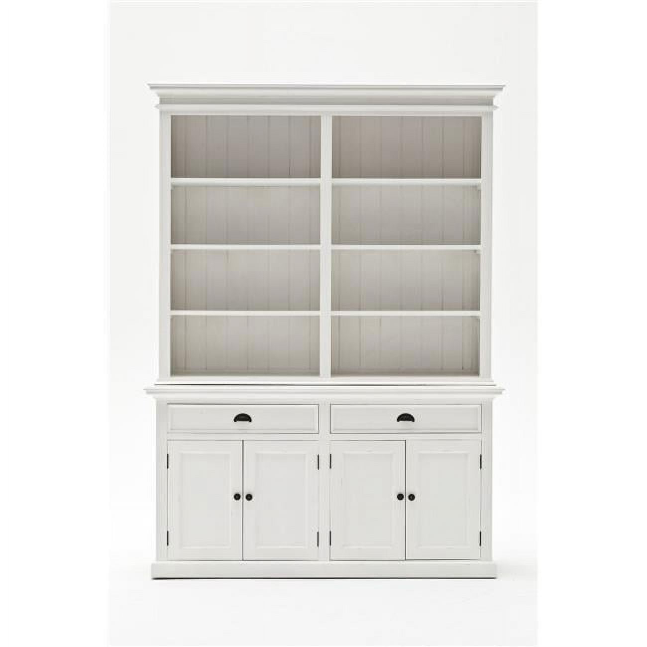 NovaSolo Provence Storage Cabinet with Hutch in Pure White