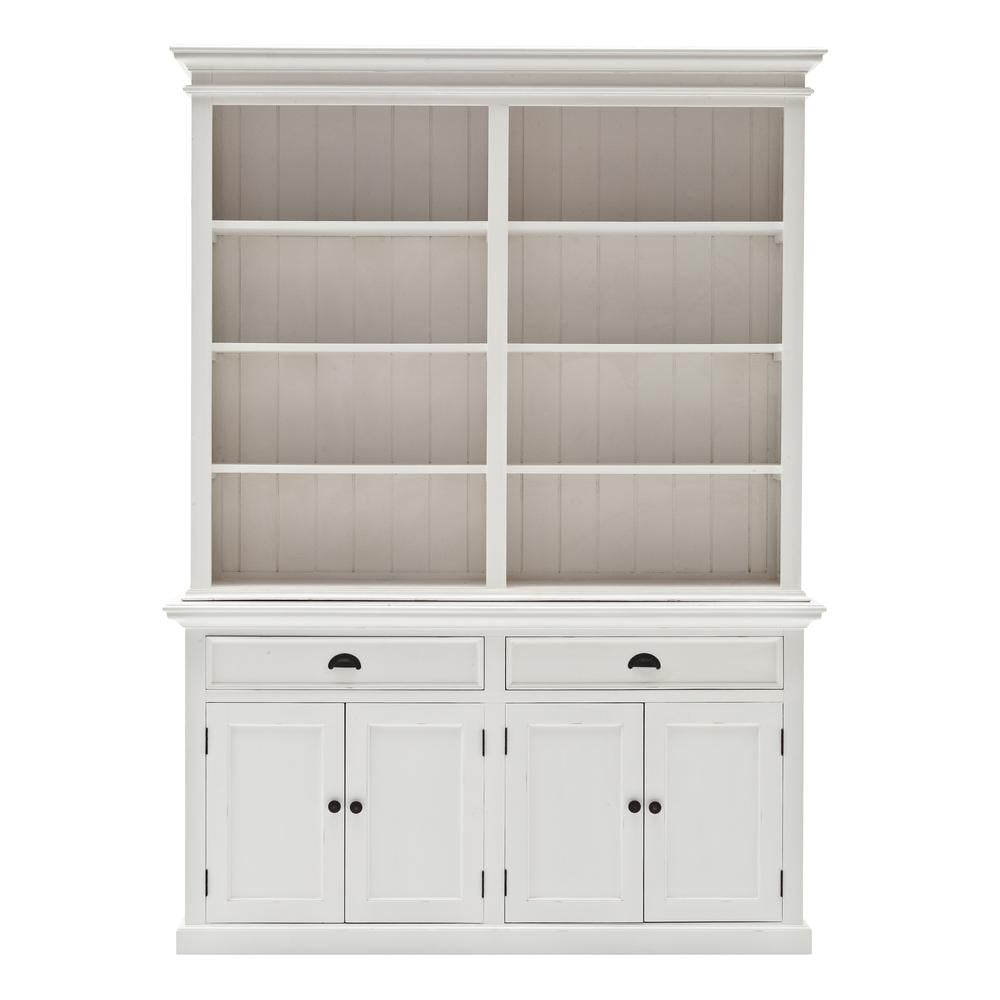 NovaSolo Provence Storage Cabinet with Hutch in Pure White